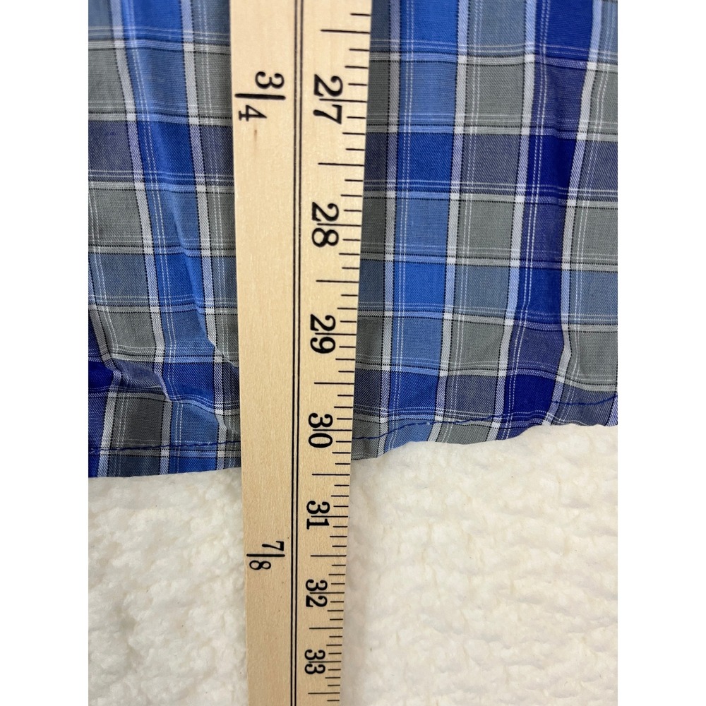 Wrangler Western Plaid Short Sleeve Snap Front‎ Shirt Men's XL Blue Gray - Picture 4 of 8
